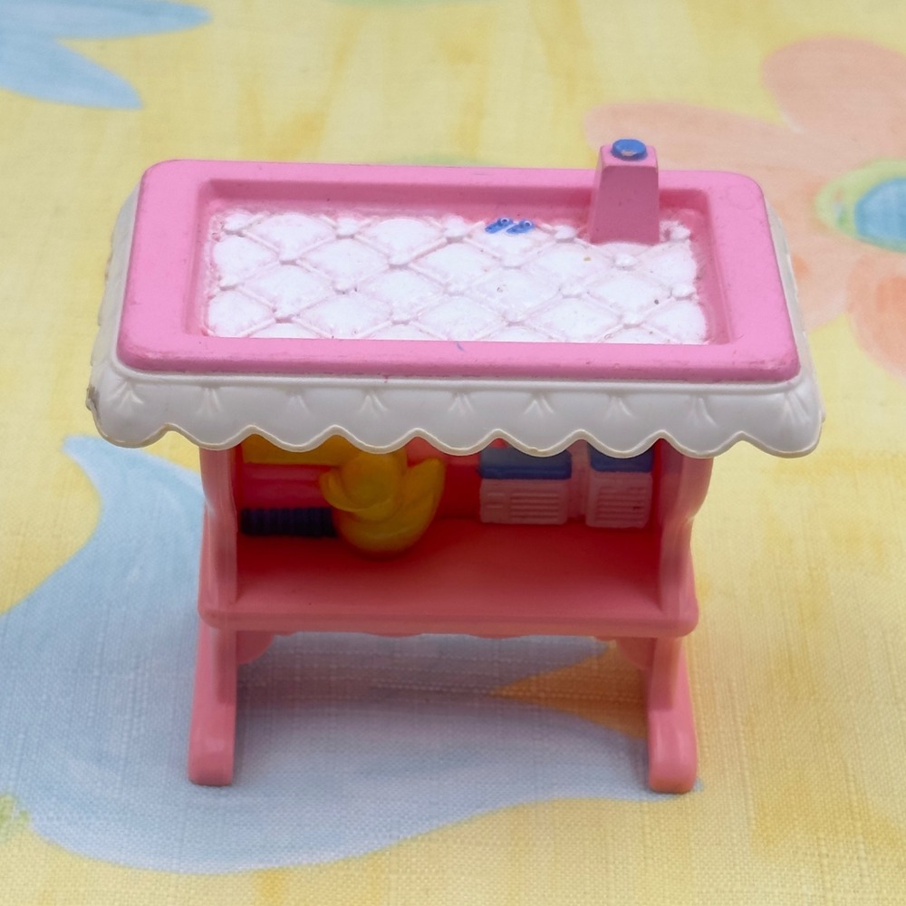 Fisher-Price Loving Family Baby Changing Table Pink Nursery 1994 Vintage Toy
